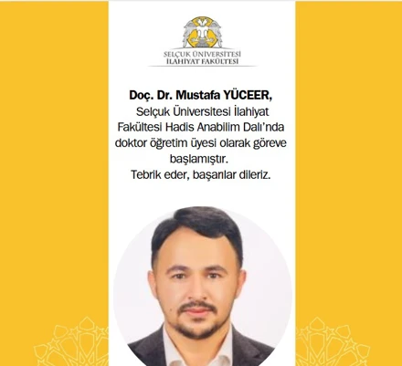 Yeni Öğretim Üyemiz Doç. Dr. Mustafa Yüceer Görevine Başladı